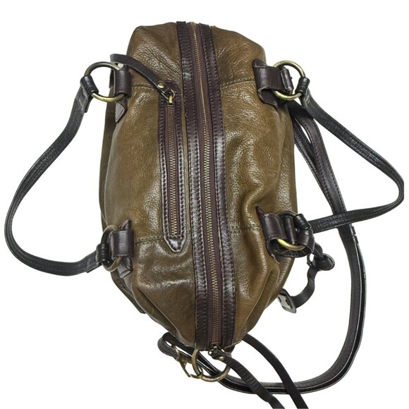 Rare Lucky Brand Olive Green Leather Satchel — New/Barely Used - Picture 4 of 17